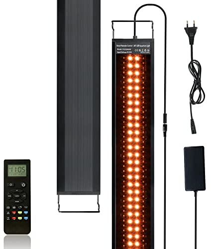 Aquarium LED Beleuchtung mit Fernbedienung, 42W Volles Spektrum 24/7 Modus Aquarium Lampe mit DIY, Standard & Wetter-Modus für 90-105cm Pflanzenwuchs und Süßwasser-Aquarien