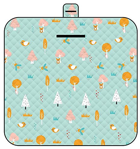 DOTBUY-SHOP Picknickdecke Wasserdicht, Campingdecke Stranddecke Maschinenwaschbar Faltbar Kinder Picknickmatte, für Outdoor Strand, Campen, Wandern und Ausflüge (200x200cm,Waldfuchs)
