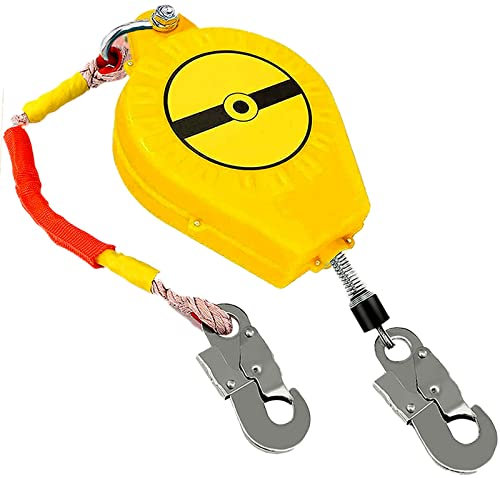 3m-20m Höhensicherungsgerät, Einziehbar Absturzsicherung Abseilgerät, Höhensicherung Auffanggerät für Dachdecker und Gerüst, Selbstsicherndes Design, Belastung: 150kg(Size:15m)