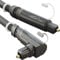 KabelDirekt – TOSLINK-Kabel 90° gewinkelt mit 0% Signalverlust – 3m – Glasfaserkabel für Soundbar (TOSLINK auf TOSLINK, optisches Audiokabel, Stereoanlage/Verstärker, Heimkino, Xbox One/PS4)
