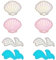 FINGERINSPIRE 8 Stück Muschel Meerjungfrau Cartoon Patch Im 4 Stil Stoff Nähflicken Maschinenstickerei Strand Muschel Meerjungfrauenschwanz Applikation Für DIY Bastelprojekte 58x67 mm Und 34x78 mm
