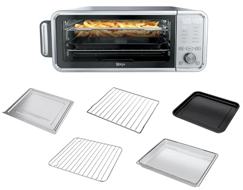 Ninja FT405CO 10-in-1 Digital Air Fry Oven with Extra Large Capacity, Flip Up and Away, Stainless Steel Body, and Temperature Control (Renewed)
