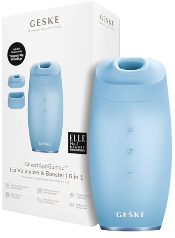 GESKE | SmartAppGuided™ Lip Volumizer & Booster | 6 in 1 | Quick Lip Plumper | Lippenbooster vollere Lippen | Lippenauffüller & Lippenvergrößerer automatisch | Vergrößerung Lippen Volumen Selfie