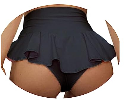 ORANDESIGNE Scrunch Butt Sportshorts Damen Push Up Booty Nahtlos Biker Yoga Fitness Gym Shorts Hohe Taille Pole Dance Rüschen Bikini Rave Cut Out Clubwear C Schwarz M