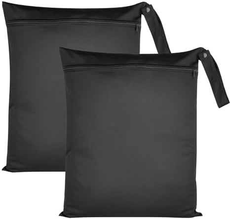 Svalor 2 Stück Nasstasche,40 cm x 50 cm Wetbag Schwimmsachen wasserdichte Wet Bag mit Reißverschluss,Wiederverwendbar Schmutzige Kleidung Tasche Organiser für Badeanzüge, Strandtuch, Sportkleidung