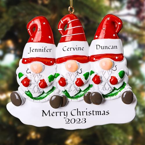 iDIY Personalisierte Weihnachtsdeko Familie - Personalisierte Weihnachtskugeln Name, Christbaumkugeln Selber Gestalten, 3 Zwerges