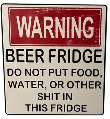 RUDFUZ Warning Beer Fridge Magnet Funny Beer Fridge Sticker Sign Humorous Old-fashioned Beer Fridge Sticker Entertaining Warning Sign Beer Magnet For Home Bar Decorations and Housewarming Gift