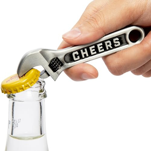 Itera Novelty Funny Wrench Bottle Cap Opener - Fun Beer and Soda Bottle Opener - Antique Silver