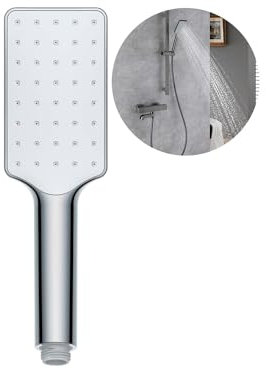 Pommeau de douche rectangulaire - Téléphone douche avec système autonettoyant, en ABS, 5,8 x 23,5 cm, chromé