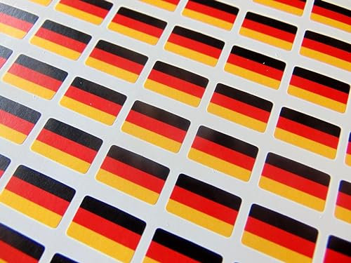 Lot de 64 mini étiquettes autocollantes Motif drapeau allemand 20 x 12 mm