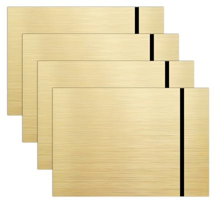 ATOMSTACK Lot de 4 plaques en plastique double couleur, 20 x 30 cm, gravure au laser, couleur métal ABS, pour panneaux personnels, badges, bricolage (noir doré mat)