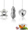Tea Strainers for Loose Tea, 3 PCS 304 Stainless Steel Tea Infuser with Extended Chain Hook Cute Tea Filter Diffusers for Loose Herbal Tea Spice (Frog, Heart, Peanut)
