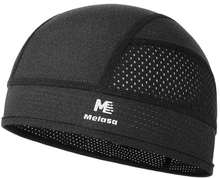 MELASA Cooling Skull Caps Helmet Liner, Lightweight Mesh Under Helmet Cycling Motorcycle Hard Hat Sweat Liner for Men Women (Black)