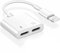 WILLMLEGED [MFi-zertifiziert] iPhone Kopfhörer-Adapter-Splitter, 2-in-1 Dual-Lightning-Audio-Ladekabel, AUX-Audio-Adapter, Konverter, kompatibel für iPhone 14/13/12/11/Pro Max/XS/XR/X/8/7/6/Plus/5/5e