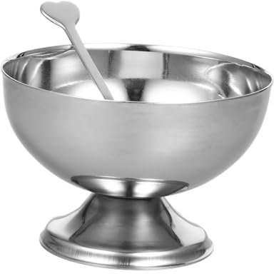 PLAFOPE 2 Pièces coupelle à dessert en acier inoxydable tasses à sundae à pied plats de crème glacée ramequins salade de fruit coupe dessert coupe à bol de conservation des fruits