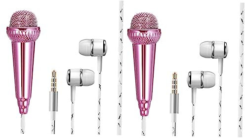 Alasum 2pcs Professional Microphone for Phone Mini Microphone Portable Vocal for Recording
