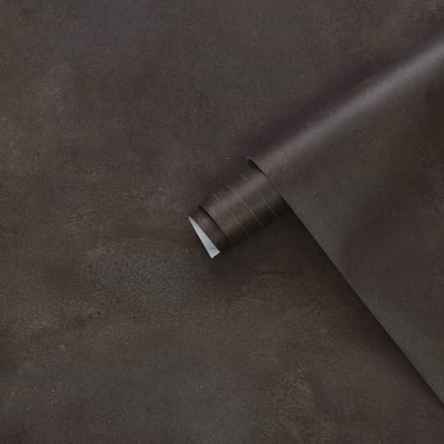 JSEVEM 40CM×9M Braun Betontapete Abziehen Und Aufkleben Wasserdicht Metallisch Braun Tan Beton Kontakt Papier Vinyl Aufkleber Für Schlafzimmer Badezimmer Wände