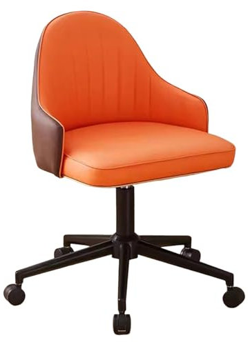 CAFIEDR Schreibtischstuhl, Drehsessel, Bürostuhl aus Kunstleder mit schwarzem Rahmen, höhenverstellbarer Computer-Arbeitsstuhl, rollender ergonomischer Gaming-Stuhl mit(Orange)