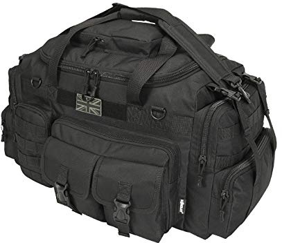 Tactical Saxon 65 Litre Holdall Bag Black Police Security Special Forces Army Military Car Patrolmen Sport Gym Fitness Tote Travel Training Workout Kit Pack 65L