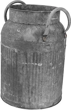 IMIKEYA Lechera Antigua Decorativa Maceta Metal Cubo Flores Diseño Clásico Hogar