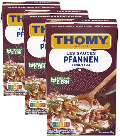 THOMY Les Sauces Pfannen Sahne-Sauce, Vegetarische, 250 ml (für 2,5 Portionen), 3er Pack (1 x 250ml)