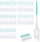 Gjinxi 320 Stück Interdentalbürsten Silikon Zahnzwischenraumbürsten Zahnzwischenraumreiniger mit Box Dual-Use Zahnseide Stick für Reiniger Zahnreinigung Zwischenräume