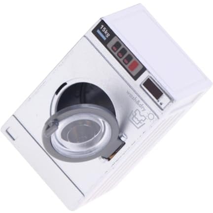 PHENOFICE Realistic Toy Washing Machine Miniature Boys and Girls Laundry Set Pretend Play Kit for Dollhouse Decor
