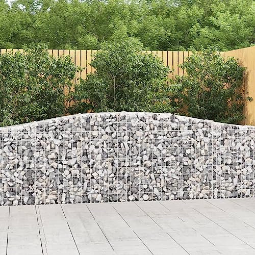LLEZKBR Arched Gabion Baskets 3 pcs 400x30x80/100 cm Galvanised Iron