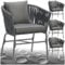 TecTake® Sillas Jardin Exterior con Cojines Gruesos, Sillas Cómodas Terraza, Sillas Cocina, Muebles de Exterior e Interior, Silla Tocador Maquillaje, Sillas de Comedor - 4 Sillas Gris Oscuro