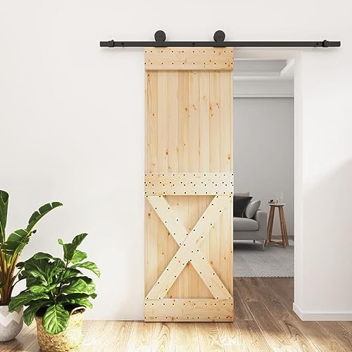 Haus & Garten Schiebetür mit Beschlägen Set 70x210 cm Massivholz Kiefer Möbel Wahl