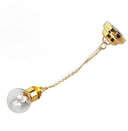 Miniatur Puppenhaus Decken Lampe mit Goldenem, Batterie Betrieben für Puppen Im Maßstab 1:12. An Wand oder Decke Geklebt, Tolles Dekor für Wohnzimmer, Schlafzimmer oder Balkon
