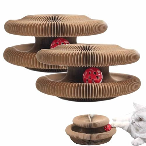 Marlenes Pet Shop, Kitten Curl Cat Toy, Kitten Curl Cardboard Cat Toy, Magic Organ Scratchering Board for Indoor (2pcs)