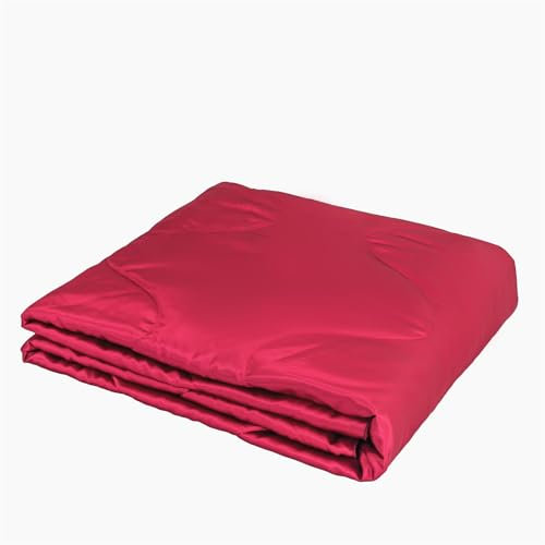 Odot Satin Bettdecke Ohne Bezug Nutzbar 155x220 135x200 220x240, Einfarbig Bettdecke Ohne Bezug Sommer Weich Leicht Sommerbettdecke Steppdecke Tagesdecke (Rot,155x220cm)