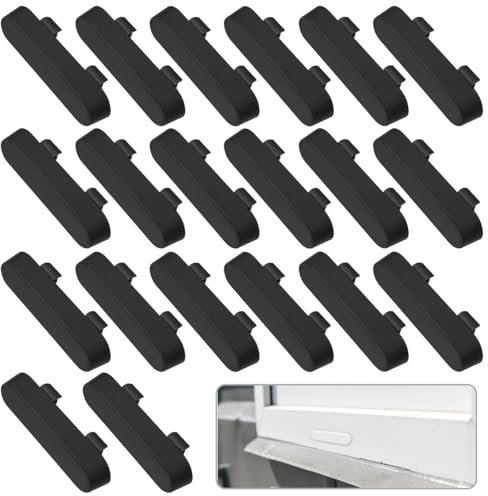 Cache-gouttières - 20 pièces - Bouchons de drainage pour fenêtres en PVC - Remplacement pour grilles d'aération d'appui de fenêtre - Noir