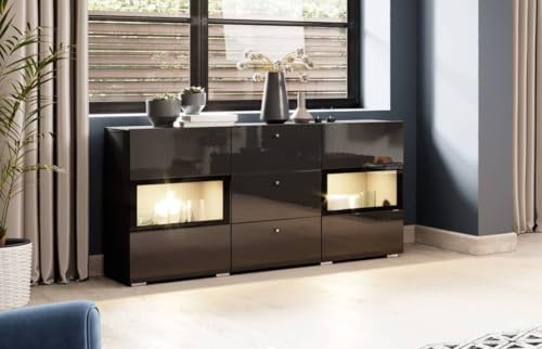 Athens 26 Sideboard Cabinet 132cm in Black