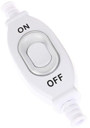 204 IP65 Wasserdichter, staubdichter Inline-Schalter, Doppelschnitt, Silberkontakt, 250 V, 3 A, für den Außenbereich, Badezimmer, weiß, 6 mm Inline-Kabel-Lichtschalter
