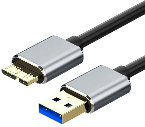 AYHYHLJZJ Cable USB 3.0 Micro B, 1M, 5Gbps USB 3.0 a conector Micro B, cable de datos para Galaxy Note S5, Disco Duro Toshiba Canvio Basic, Seagate Backup, Maxtor M3, WD My Passport, etc