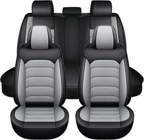 Gaoxianglin Auto Sitzbezüge autositzbezüge für Kia Venga 5 Sitze Autoschonbezug Autositzzubehör Autositzschoner Leder Patchwork Atmungsaktiv Wasserdicht Atmungsaktiv rutschfest(Gray,für Kia Venga)