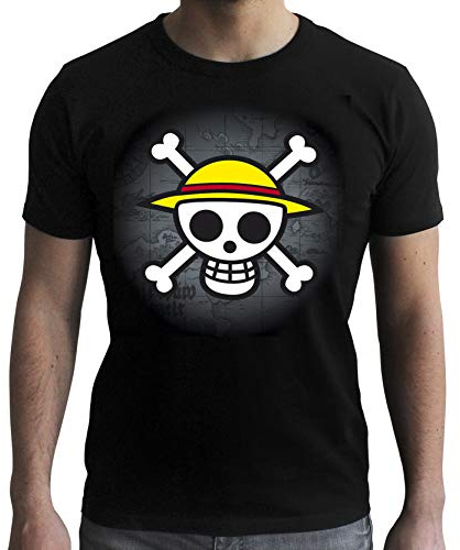 ABYstyle Herren One Piece One Piece T-Shirt Skull Man Ss Weiß & Blau - Premium (30er Pack)