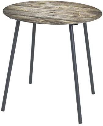 HAKU Beistelltisch rund Motiv schwarz Metall Couchtisch mit Sicherheitsglas 5 mm - Maße: H 41 x Ø 40 cm Style: Modern