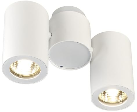 SLV LED Strahler ENOLA_B dreh- und schwenkbar | Dimmbare Wand- und Deckenleuchte zur Beleuchtung innen | LED Spot, Deckenfluter, Deckenstrahler, Decken-Lampen, Wand-Lampe | 2-flammig, GU10