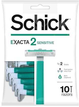 Schick Exacta2 Sensitive Disposable Razor, 10 Count (1Pack)
