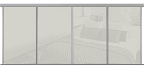 Sliding Wardrobe Half Height Loft Doors x 4 (Soft White, 2998mm-3607mm)