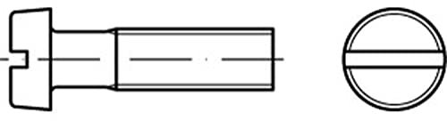 DIN 84 4.8 galvanisch verzinkt Zylinderschrauben mit Schlitz Abmessung: M 2,5 x 6 VE=K (200 Stück)