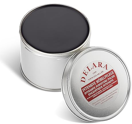 Delara - Cuidado intensivo de los Muebles Cera de Abejas y Aceite de Coco, 500 ml, Color Negro