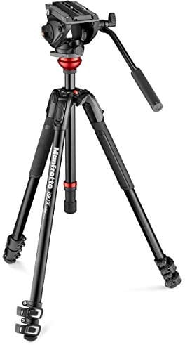 Manfrotto 500 Fluid Video Head with 190X Video Aluminum Tripod & Leveling Column