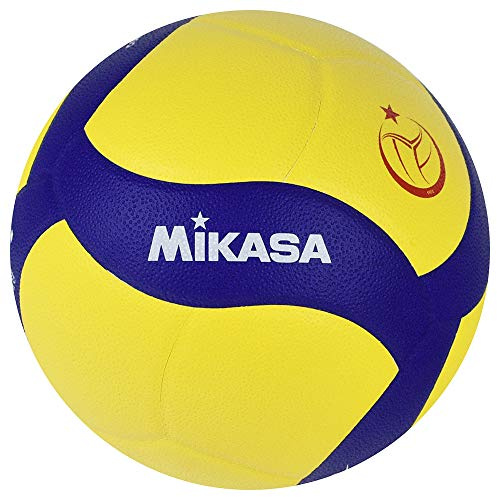 Mikasa Unisex – Erwachsene V320W Bälle (Pucks, Kugeln), Blau/Gelb, 5