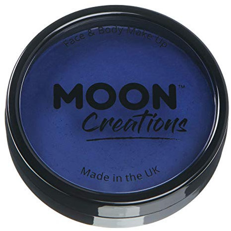Moon Creations Maquillaje Facial y Corporal Profesional | Pintura de Color Profesional | Pintura Facial para Niños, Adultos, Disfraces, Festivales, Halloween Azul oscuro 36g