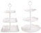 Set di 2 alzate per dolci a 3 livelli, in plastica, per dolci, dolci, dolci, dolci, buffet, piatti di frutta e vassoi per matrimoni, casa, feste di compleanno