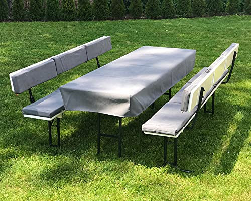Biona Bankauflagen für Bierbankgarnitur mit Lehne + Husse aus TeflonSilk (5er Set 2 Auf. 2 Le.TD 70, orange)